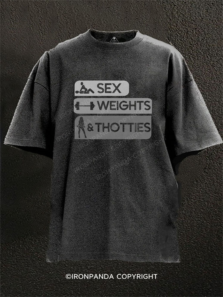 SEX WEIGHTS & THOTTIES Washed Gym Shirt
