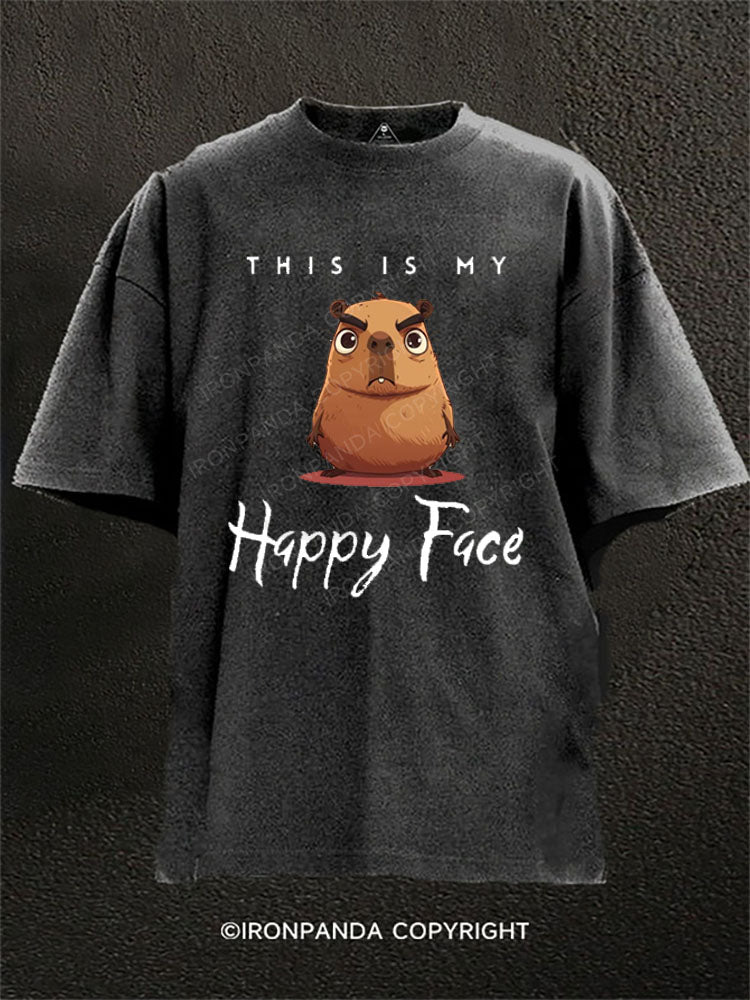 This is my happy face Washed Gym Shirt