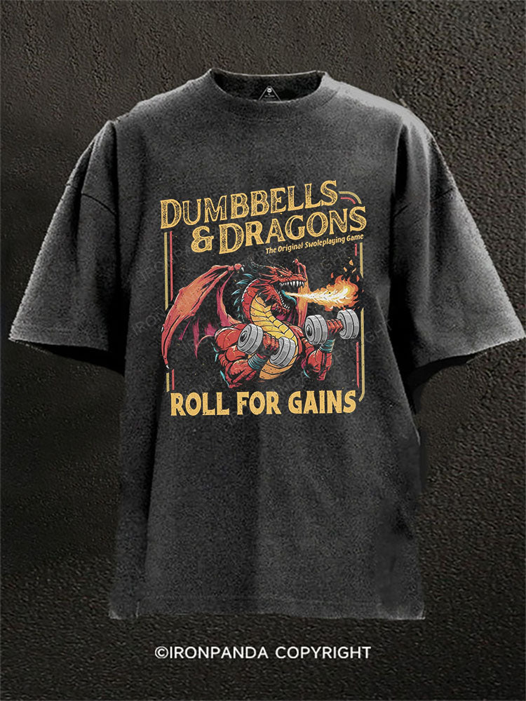 Roll for Gains Washed Gym Shirt