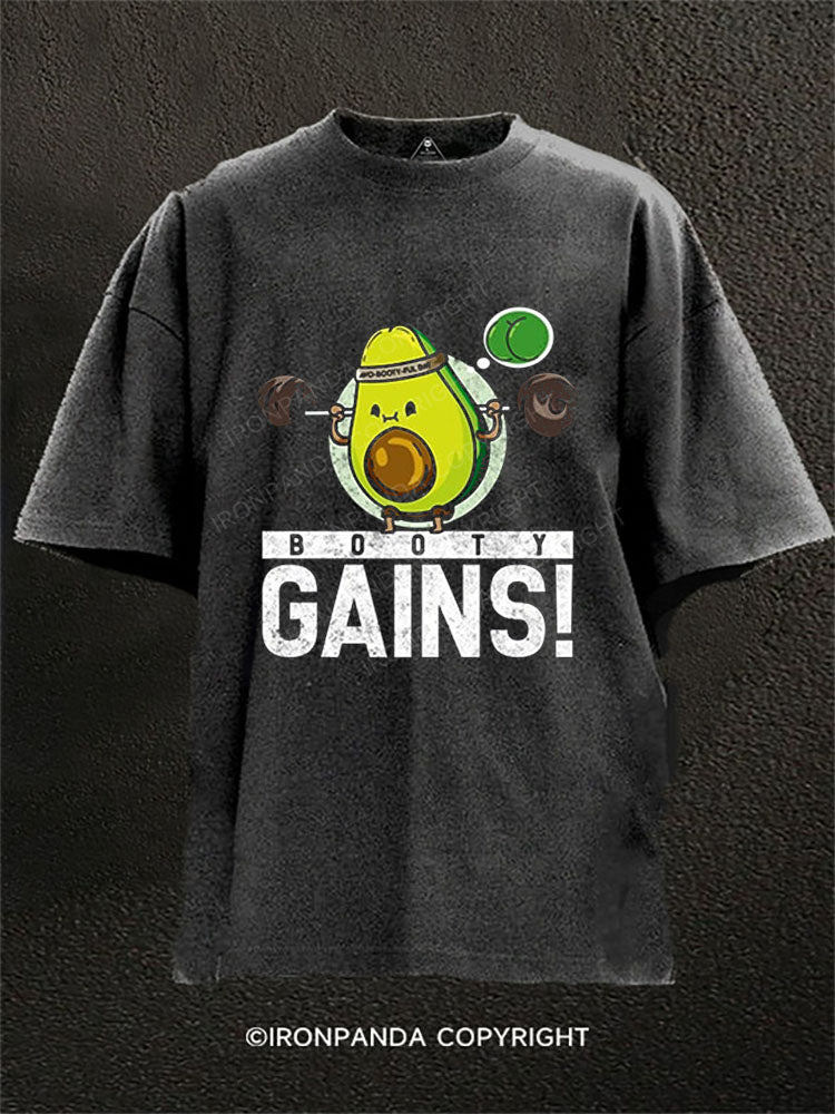 BOOTY GAINS! Washed Gym Shirt