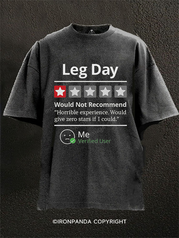LEG DAY REVIEWED Washed Gym Shirt