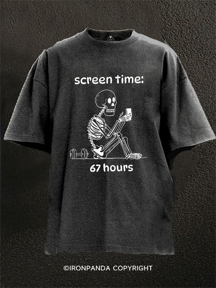 screen time: 67 hours Washed Gym Shirt