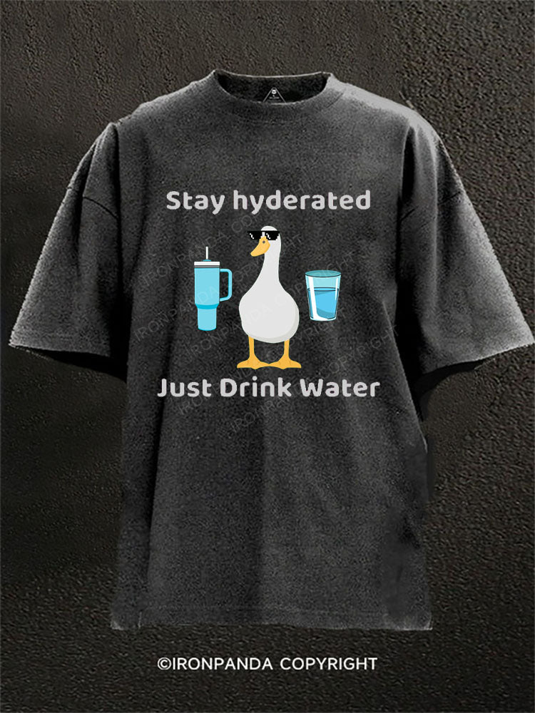 Stay hydrated Just Drink Water Washed Gym Shirt
