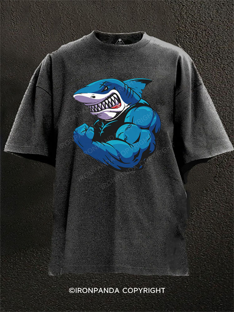 muscle shark Washed Gym Shirt