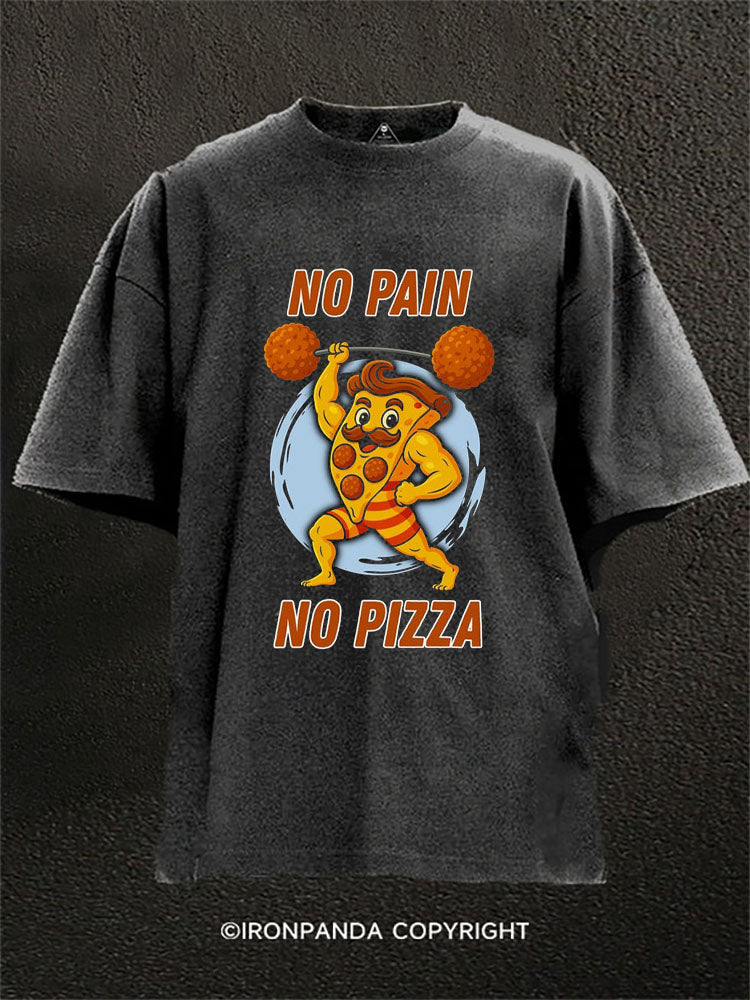 No Pain No Pizza Washed Gym Shirt