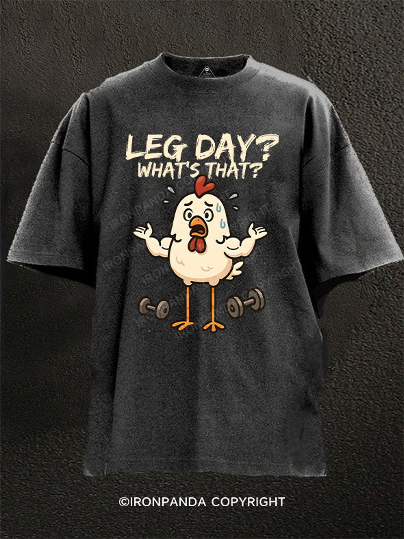Leg Day？ What's That？ Washed Gym Shirt