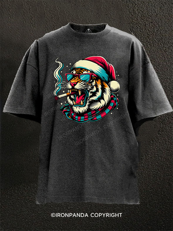 Santa Roar Washed Gym Shirt