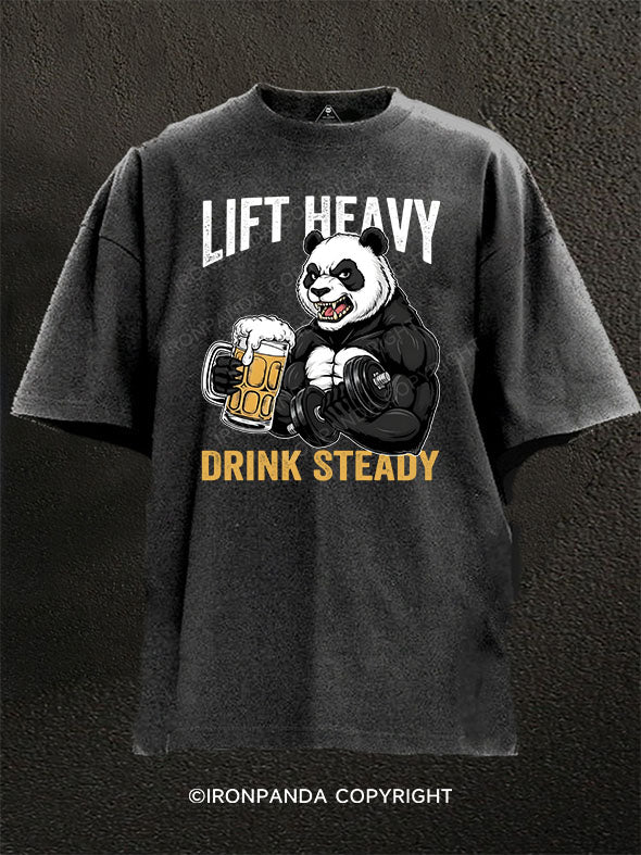 Lift Heavy Drink Steady Washed Gym Shirt