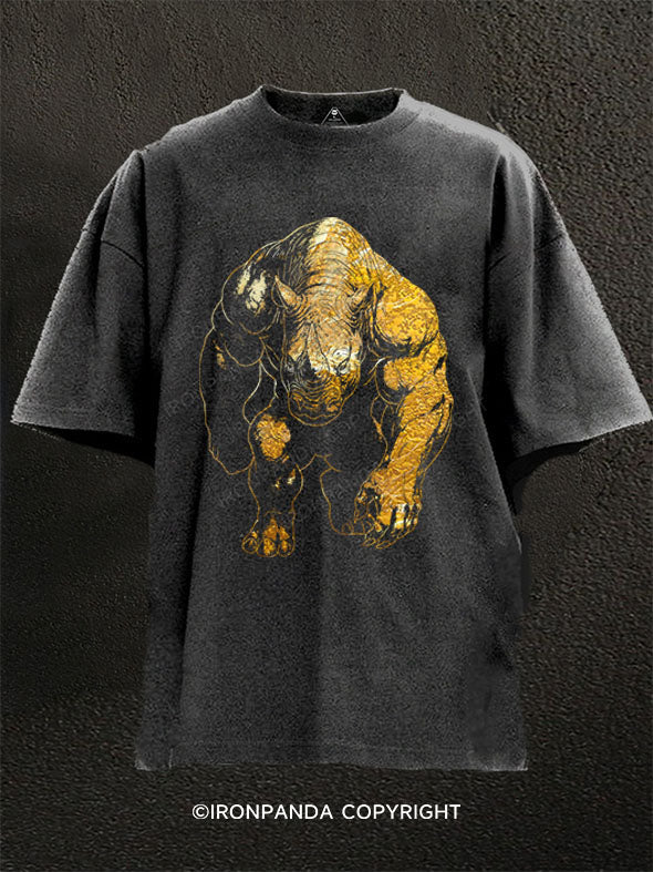 STRONG RHINO Washed Gym Shirt