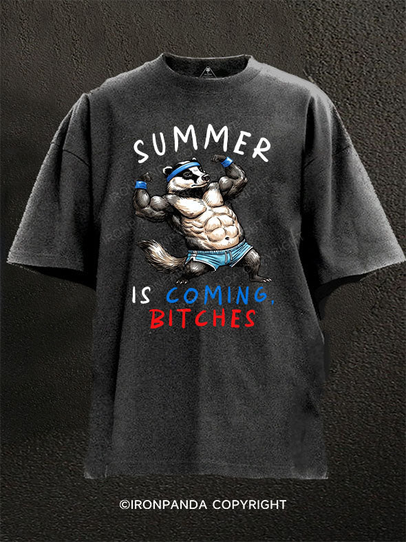 SUMMER IS COMING BITCHES Washed Gym Shirt