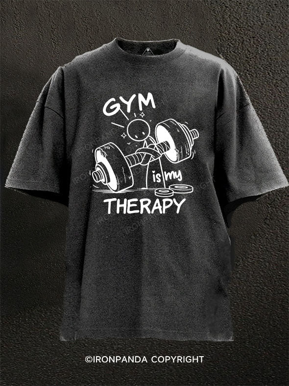 GYM is My Therapy Washed Gym Shirt