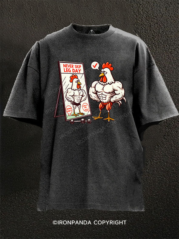 never skip leg day Washed Gym Shirt