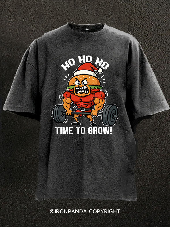 Ho Ho Ho, Time to Grow! Washed Gym Shirt