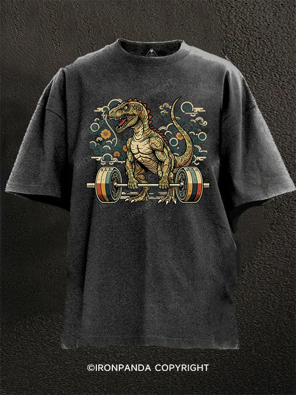 Tyrannosaurus Rex Deadlift Washed Gym Shirt