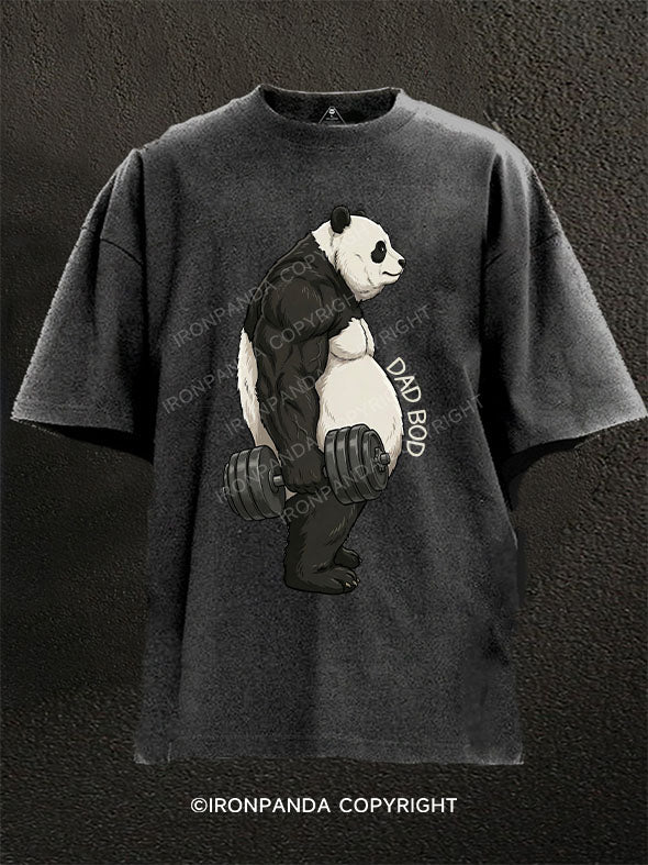 Dad Bod Panda Washed Gym Shirt