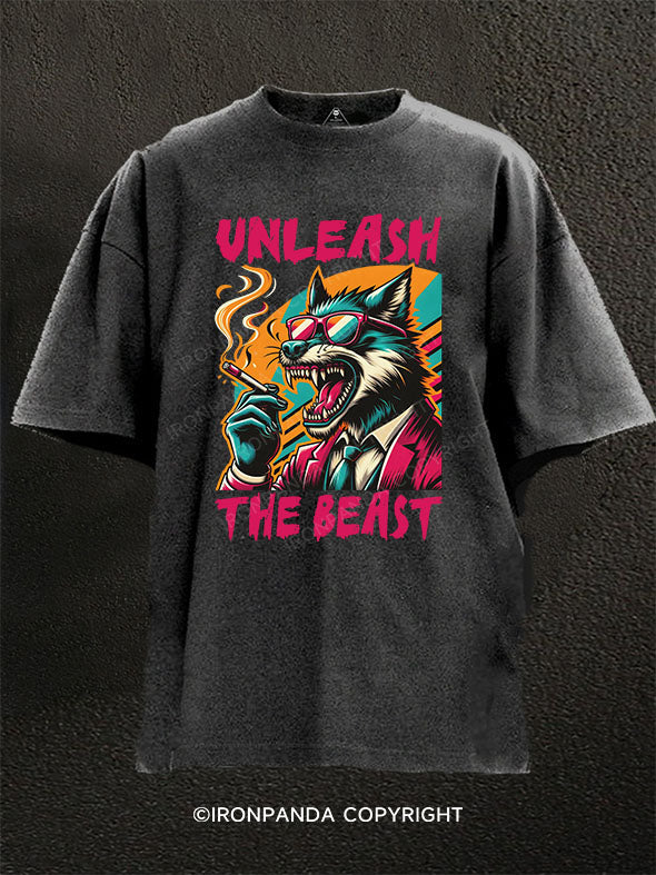 UNLEASH THE BEAST Washed Gym Shirt