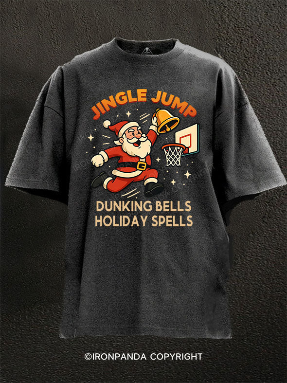 Jingle Jump： Dunking Bells Holiday Spells Washed Gym Shirt
