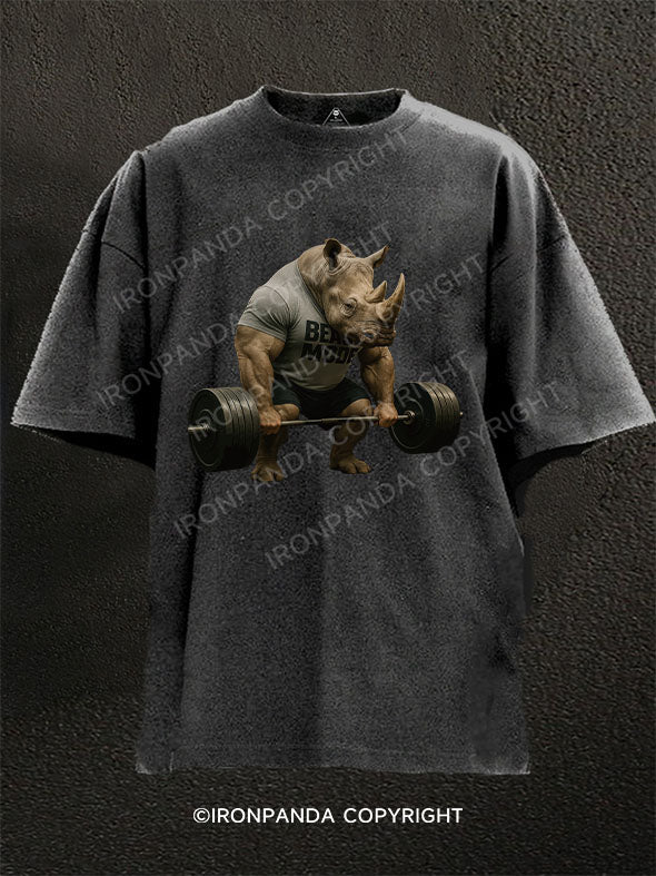 Deadlift rhinoceros Washed Gym Shirt