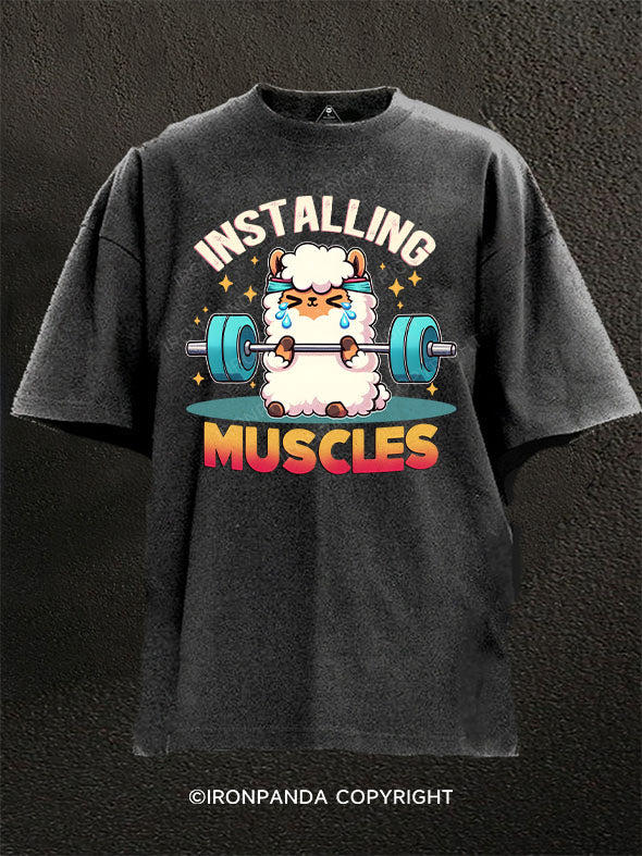 INSTALLING MUSCLES Washed Gym Shirt