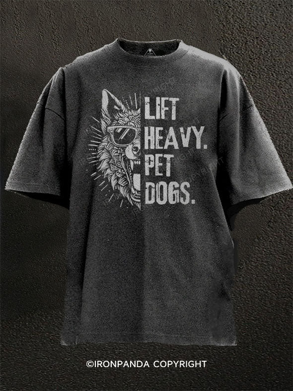 Lift Heavy Pet Dogs Washed Gym Shirt