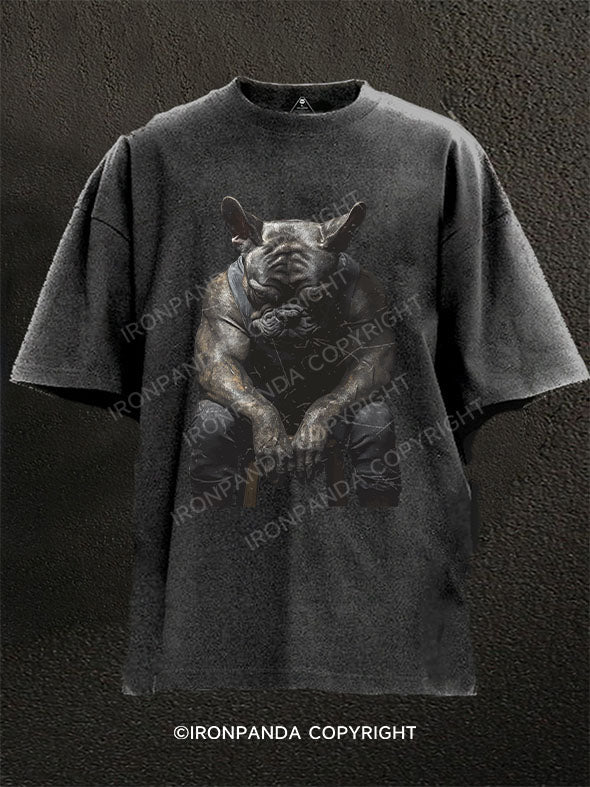 I'm tired Bulldog Washed Gym Shirt