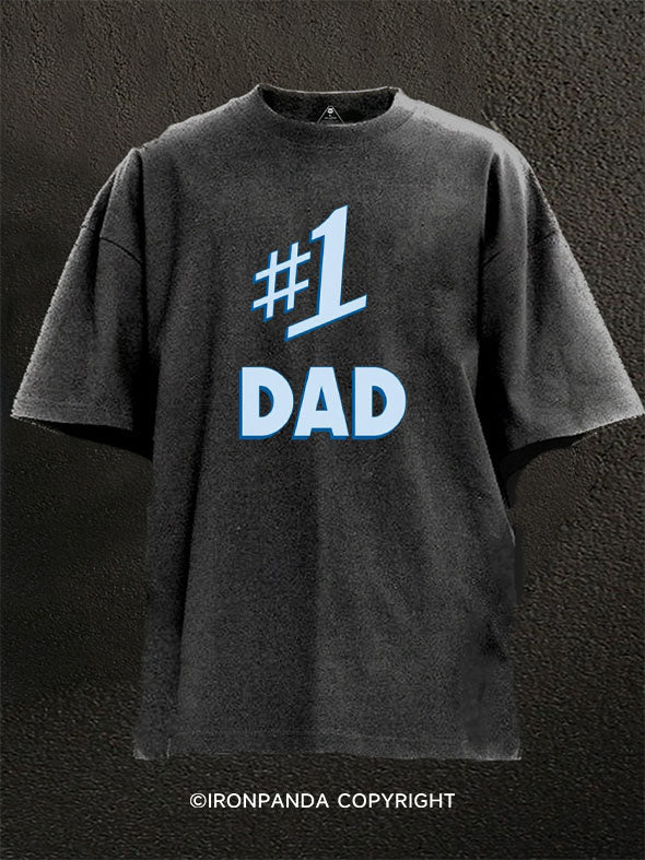 #1 DAD Washed Gym Shirt