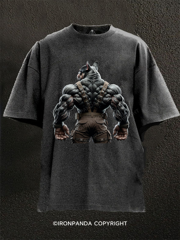 French bulldog back Washed Gym Shirt