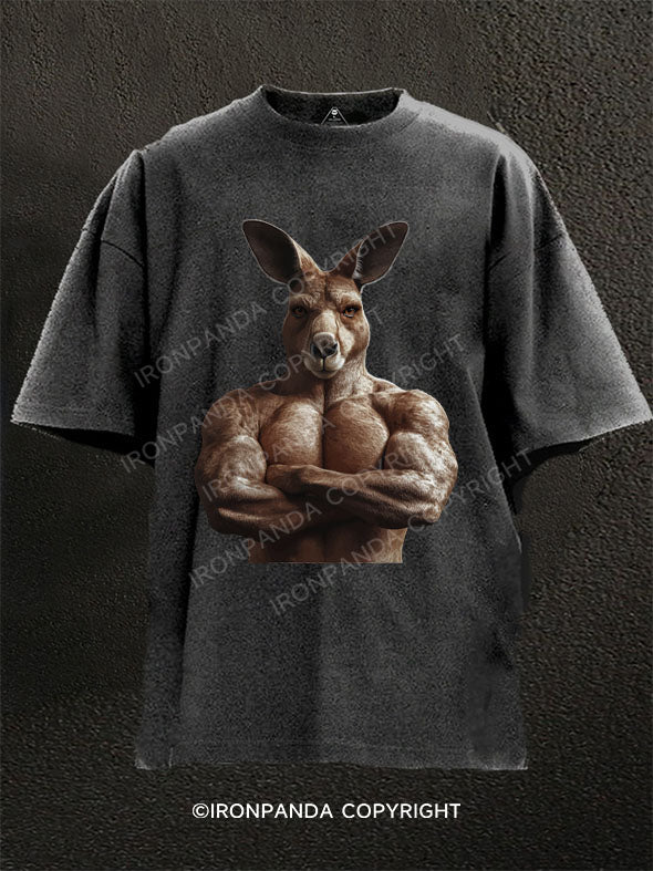 muscular kangaroo Washed Gym Shirt