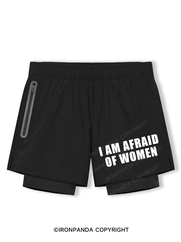 I AM AFRAID OF WOMEN  Breathable Training Shorts