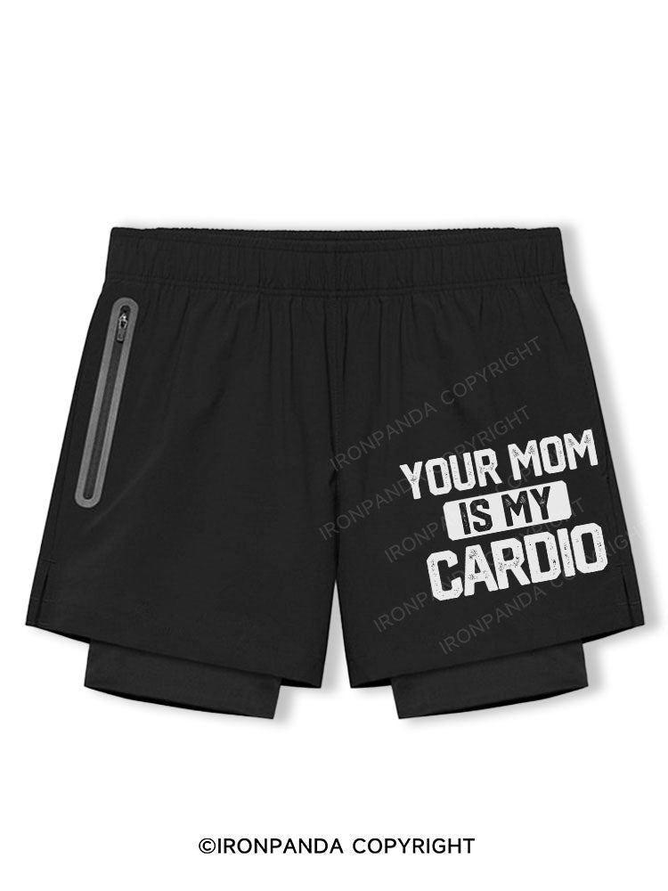 your mom is my cardio Breathable Training Shorts