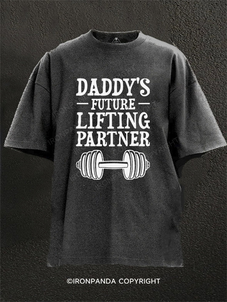 Daddy's Future Lifting Partner Washed Gym Shirt