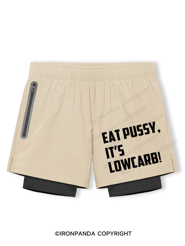 EAT PUSSY, IT'S LOWCARB! Breathable Training Shorts