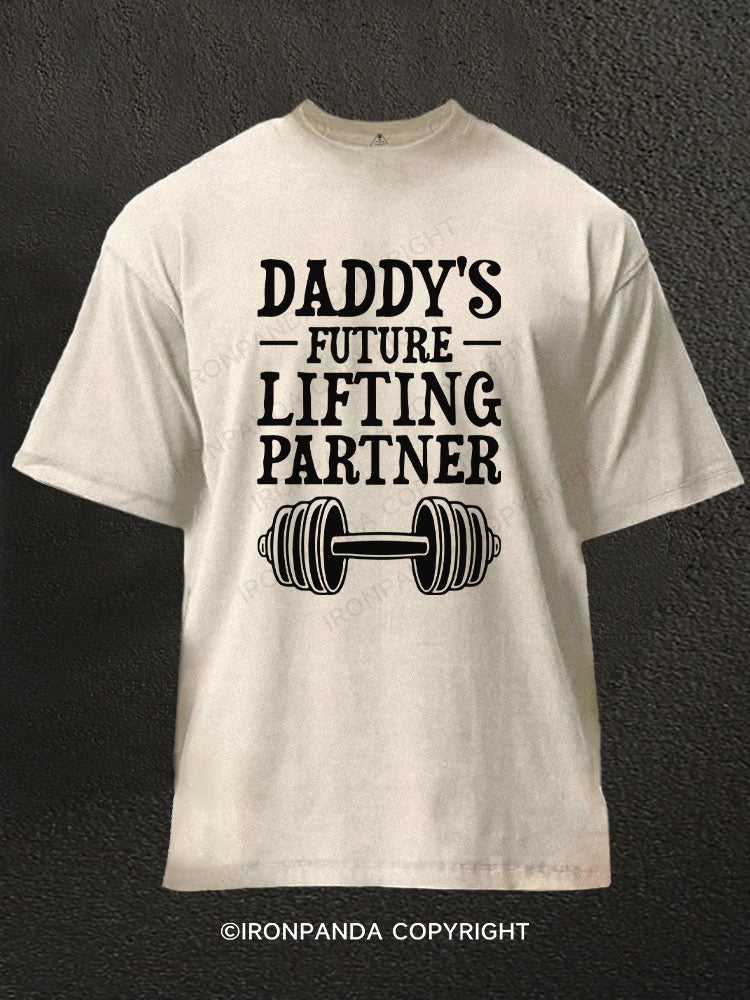 Daddy's Future Lifting Partner Washed Gym Shirt