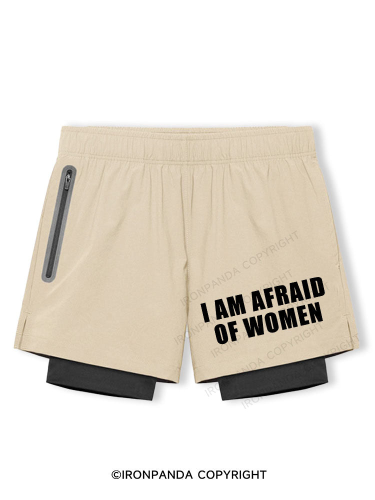 I AM AFRAID OF WOMEN  Breathable Training Shorts