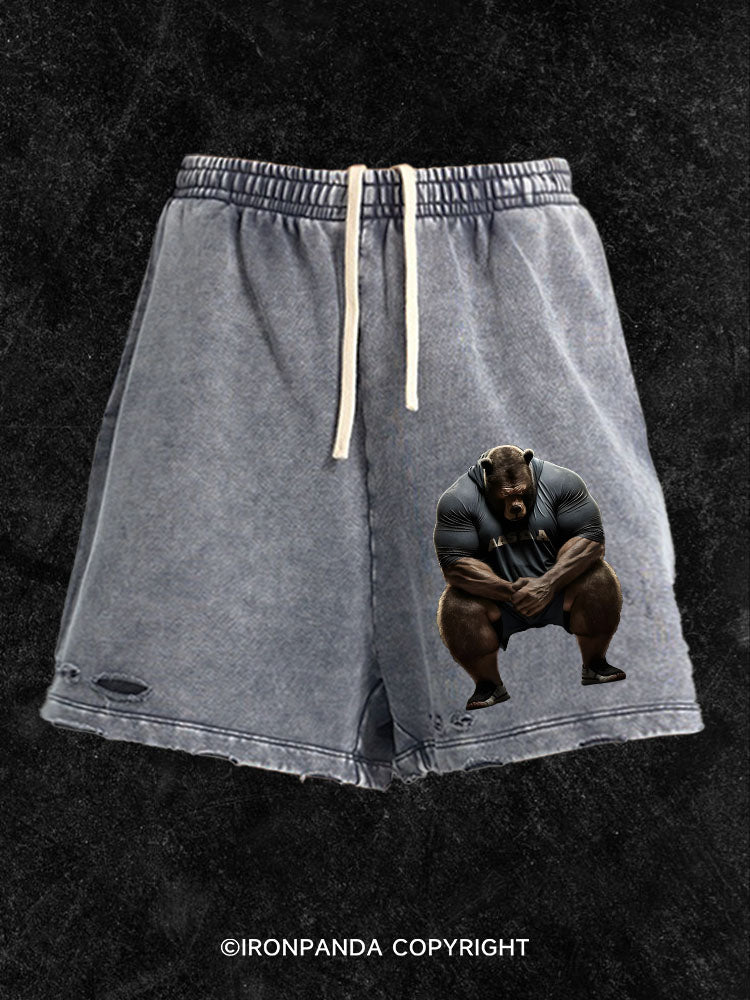 I'm Not Here to Talk Washed Gym Shorts