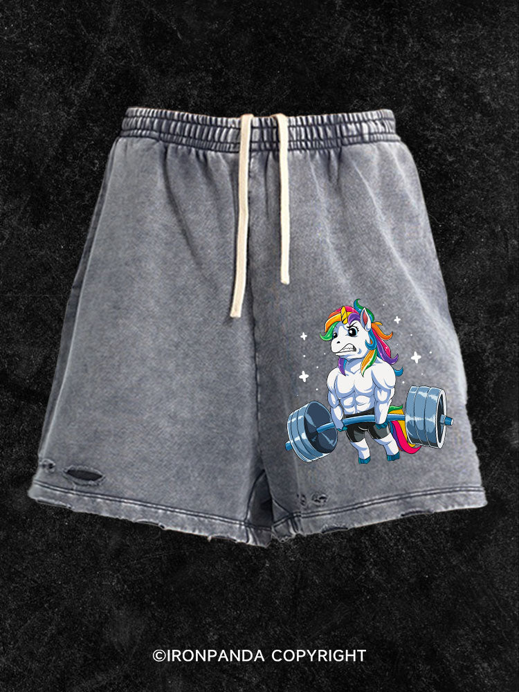 Weightlifting Unicorn Washed Gym Shorts