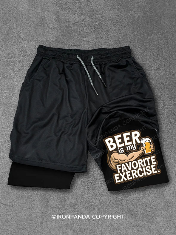 Beer is my favorite exercise Performance Training Shorts