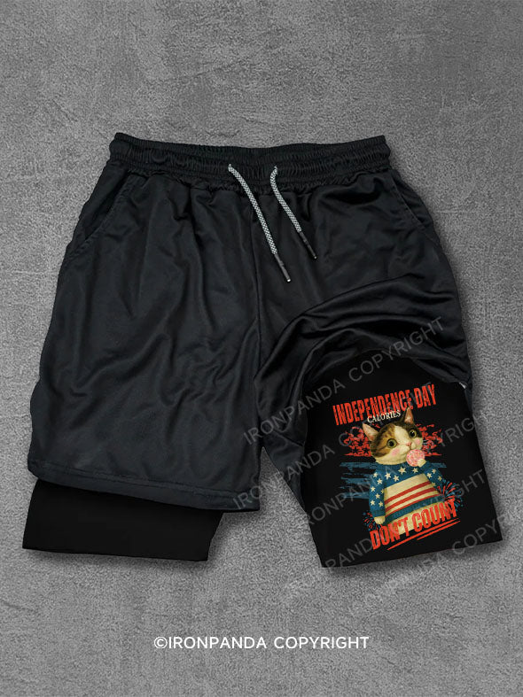 INDEPENDENCE DAY CALORIES DON'T COUNT Performance Training Shorts