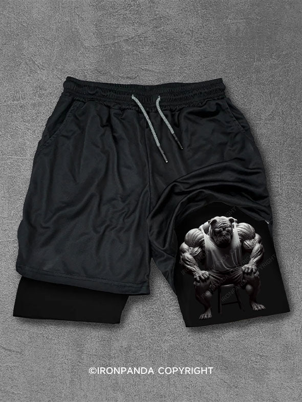 French bulldog sitting on bench Performance Training Shorts