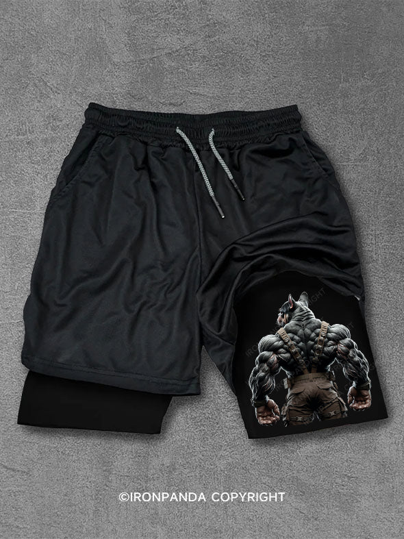 French bulldog back Performance Training Shorts