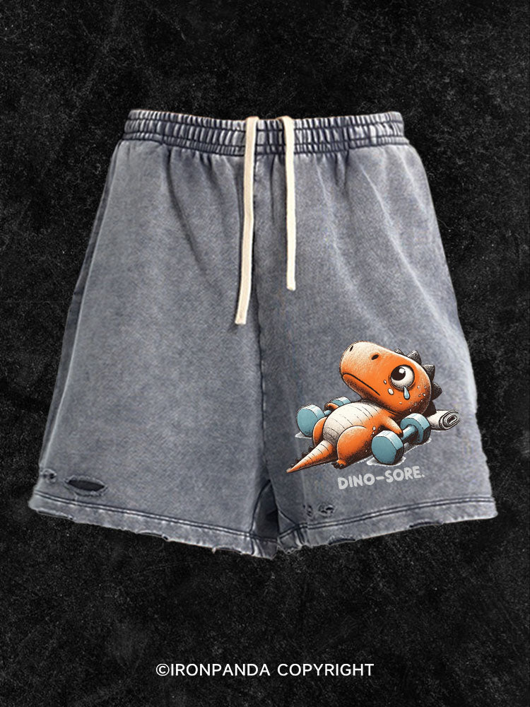 Dino-Sore Washed Gym Shorts
