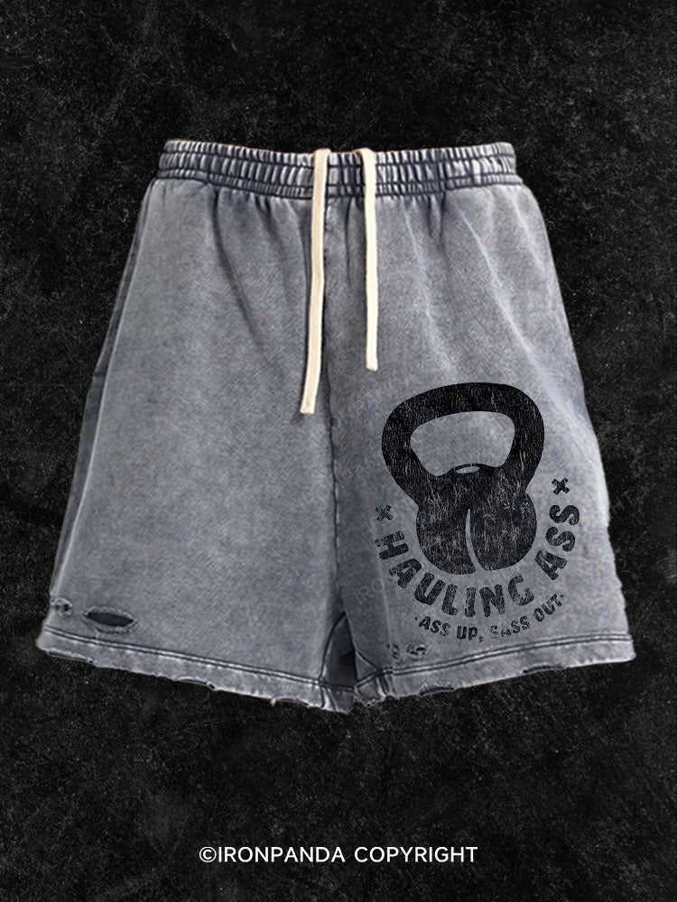 Hauling Ass Washed Gym Shorts
