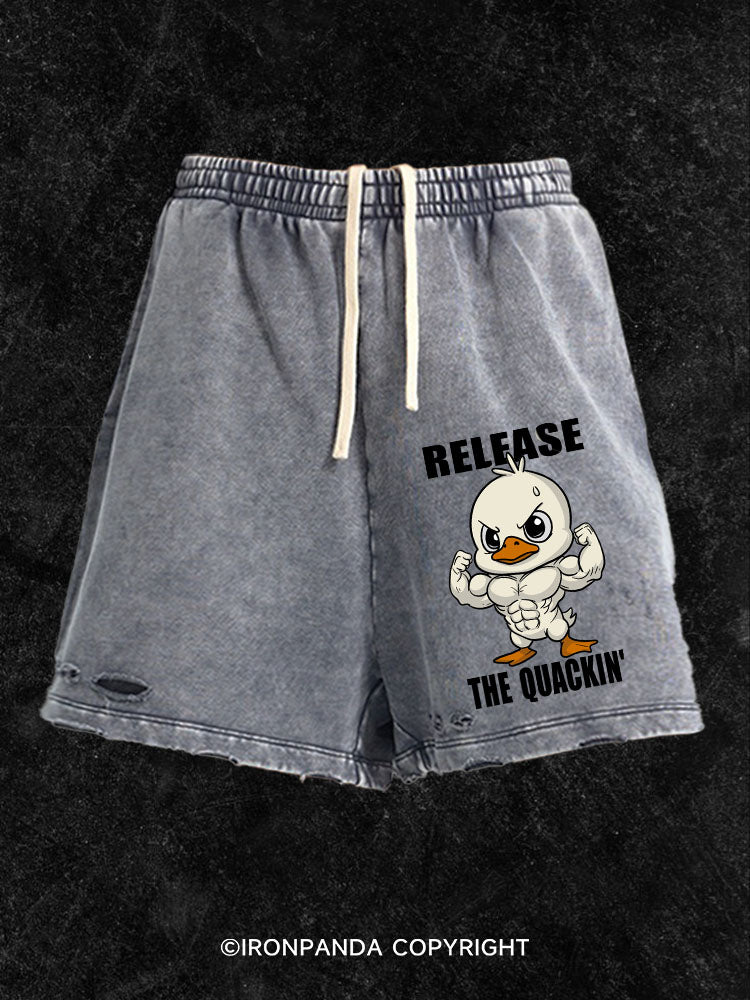 Release the Quackin Washed Gym Shorts