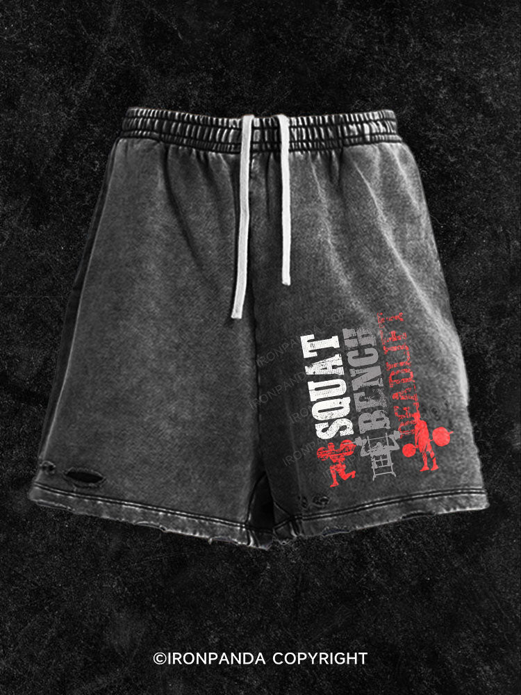 Squat, Bench, Deadlift Washed Gym Shorts