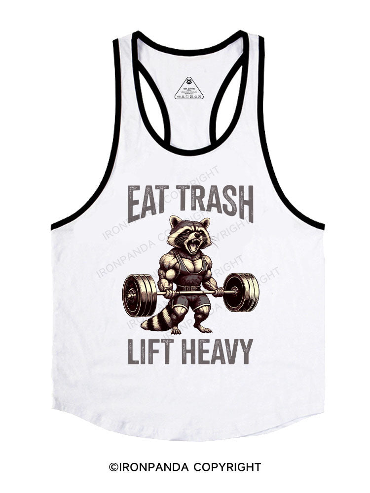 EAT TRASH LIFT HEAVY Stringer Gym Vest