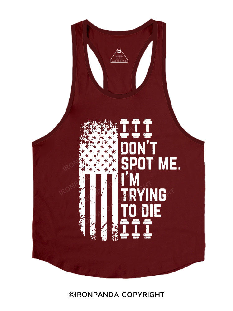 don't spot me flag Stringer Gym Vest
