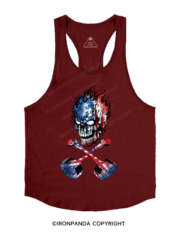 american flag Skull Stringer Gym Vest