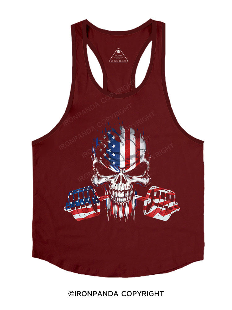 american flag Skull Stringer Gym Vest
