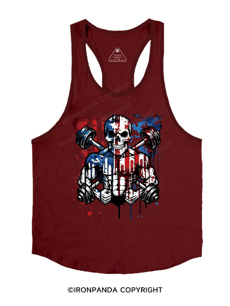 american flag Skeleton Stringer Gym Vest