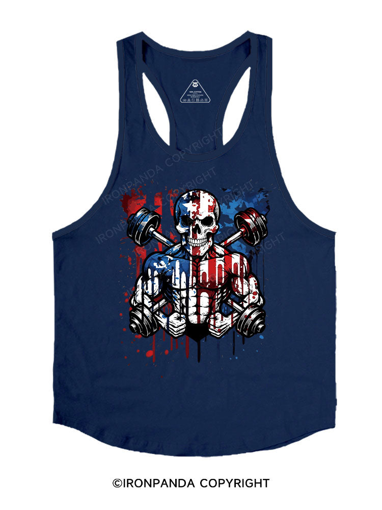american flag Skeleton Stringer Gym Vest